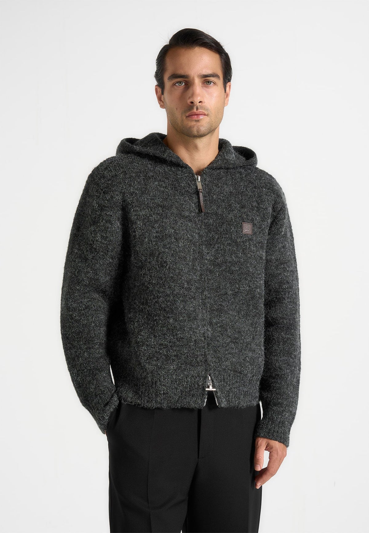 Billie - Unisex Brushed Zip Hoodie - Grey