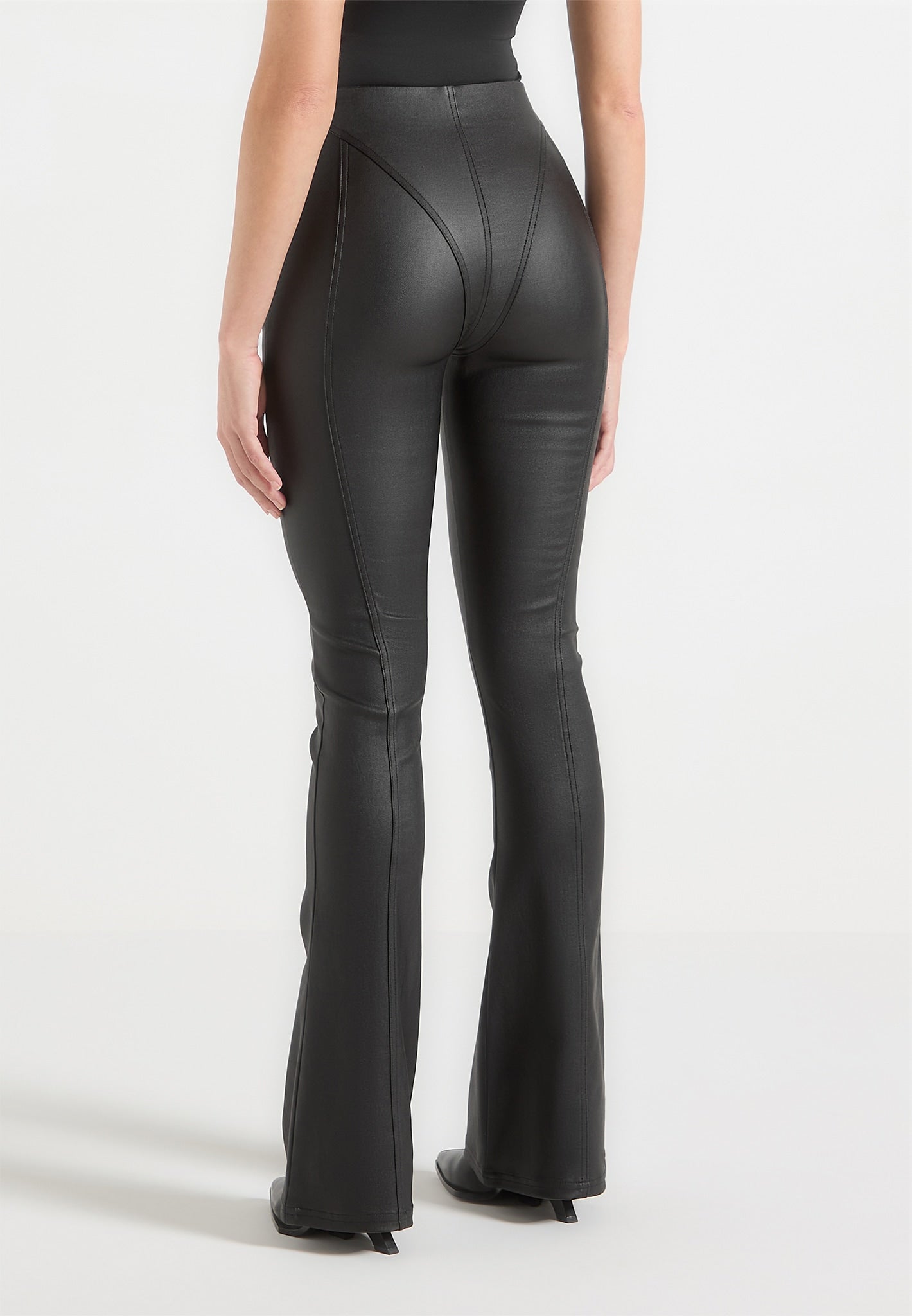 wax-effect-fit-and-flare-leggings-black
