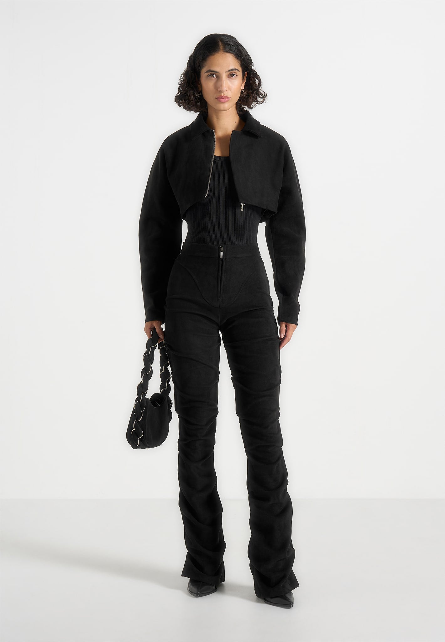 caroline-tacked-suede-fit-and-flare-trousers-black