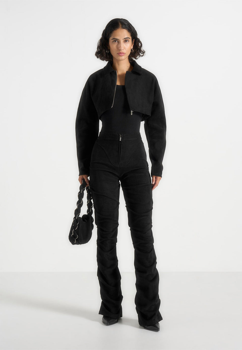 caroline-tacked-suede-fit-and-flare-trousers-black