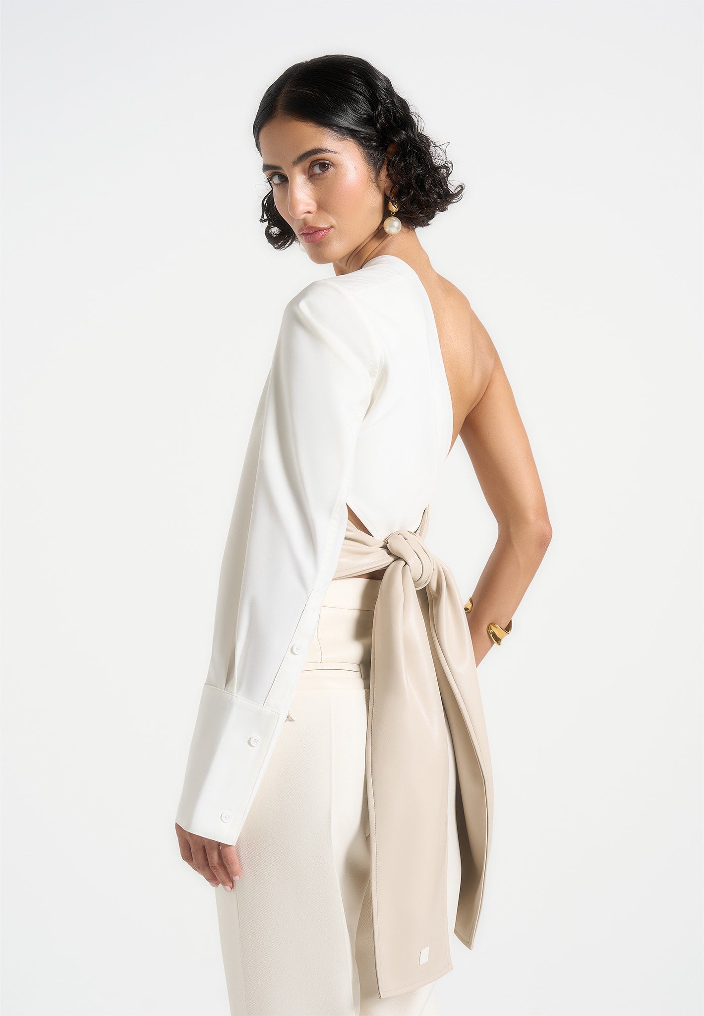 coralie-one-sleeve-leather-wrap-top-white
