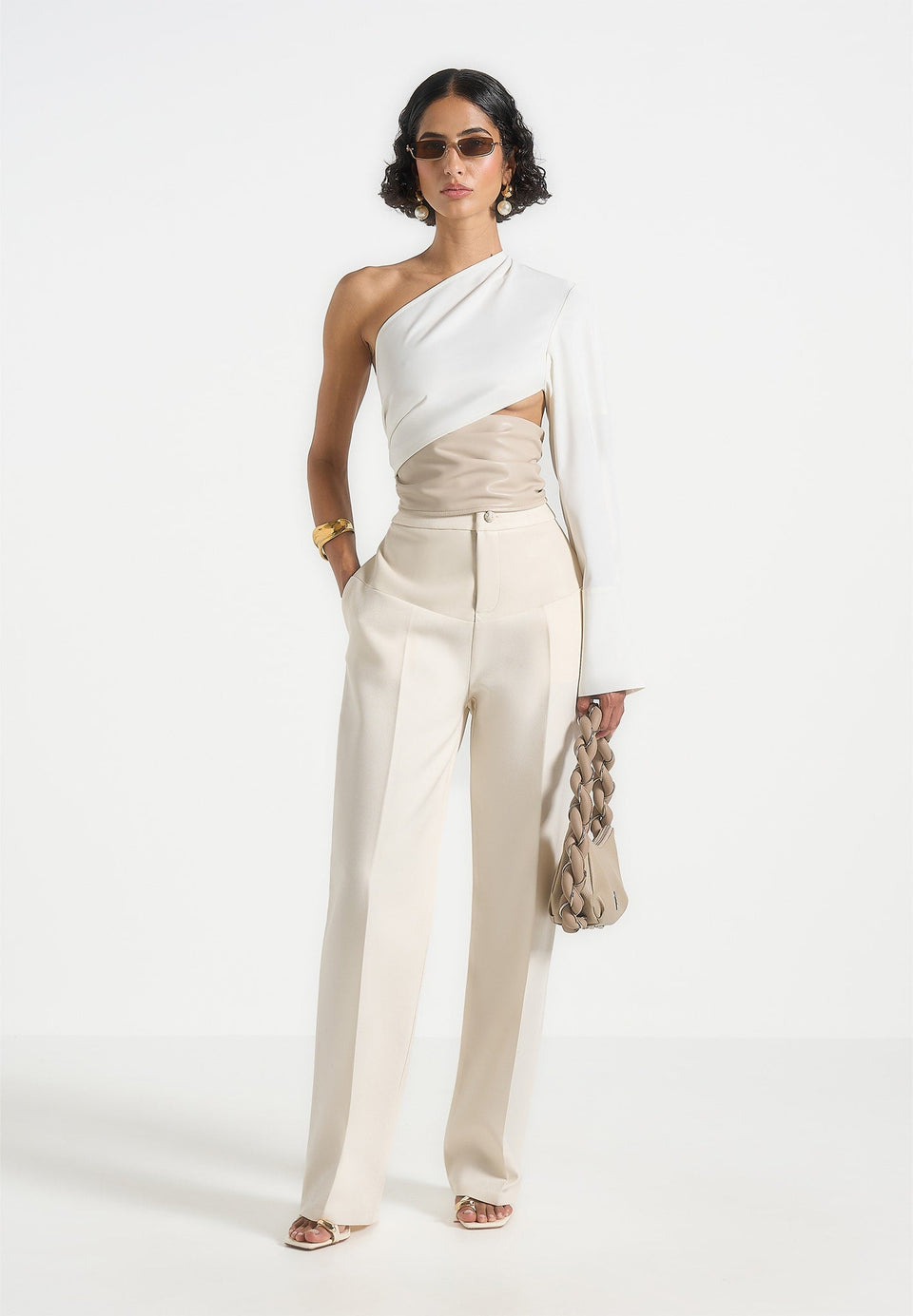 coralie-one-sleeve-leather-wrap-top-white
