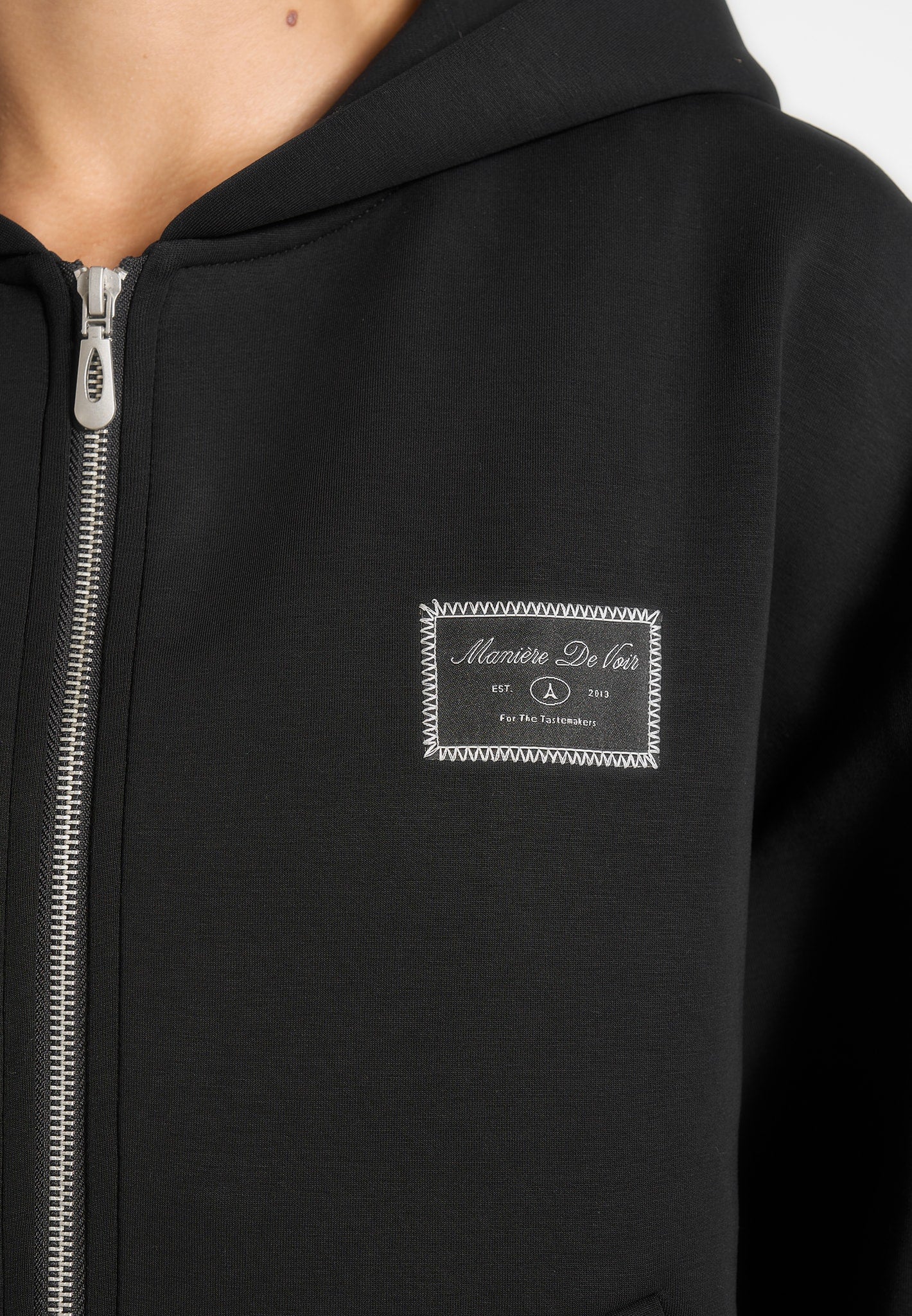 ray-unisex-neoprene-cropped-zip-hoodie-black