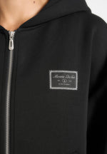 ray-unisex-neoprene-cropped-zip-hoodie-black