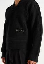 Remi - V-Neck Signature Knit Jumper - Black