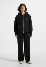 ray-unisex-neoprene-cropped-zip-hoodie-black