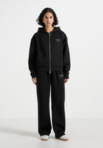 ray-unisex-neoprene-cropped-zip-hoodie-black
