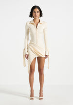 diane-draped-asymmetric-mini-dress-buttercream