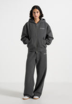 js002-unisex-signature-relaxed-fit-zip-hoodie-charcoal-grey