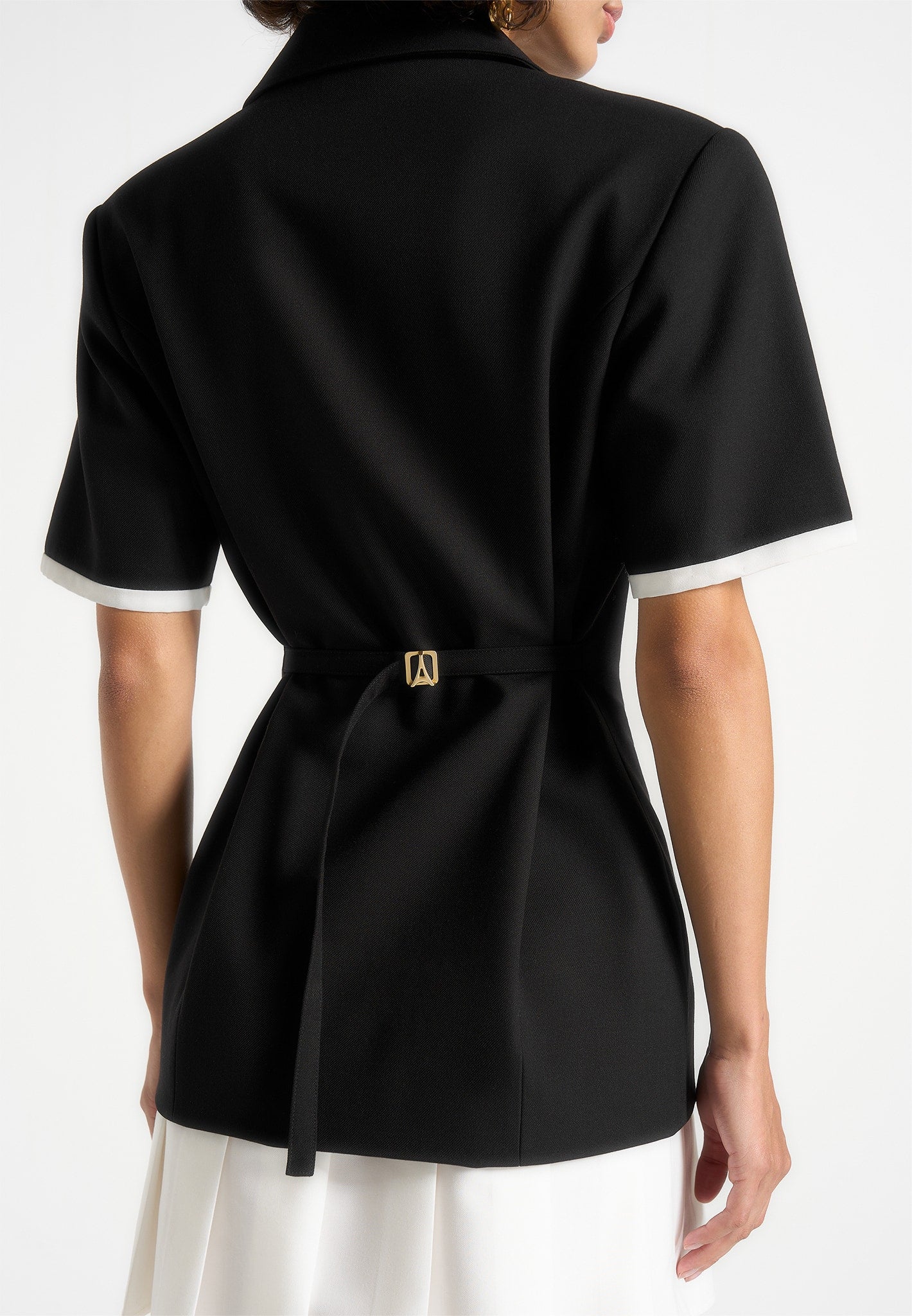baya-tailored-cinch-waist-pleated-blazer-dress-black