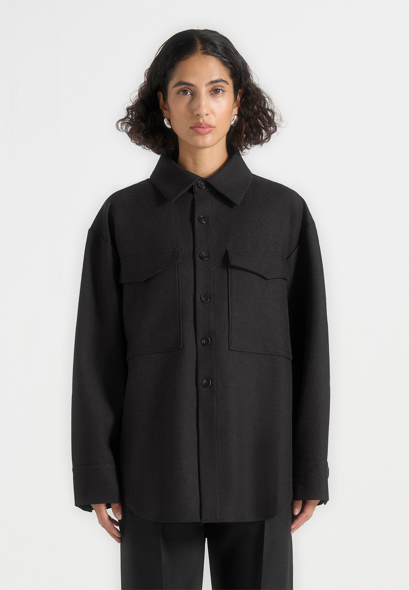 Joy - Tailored Oversized Shirt - Black