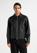 Yves - Minimal Leather Jacket - Black