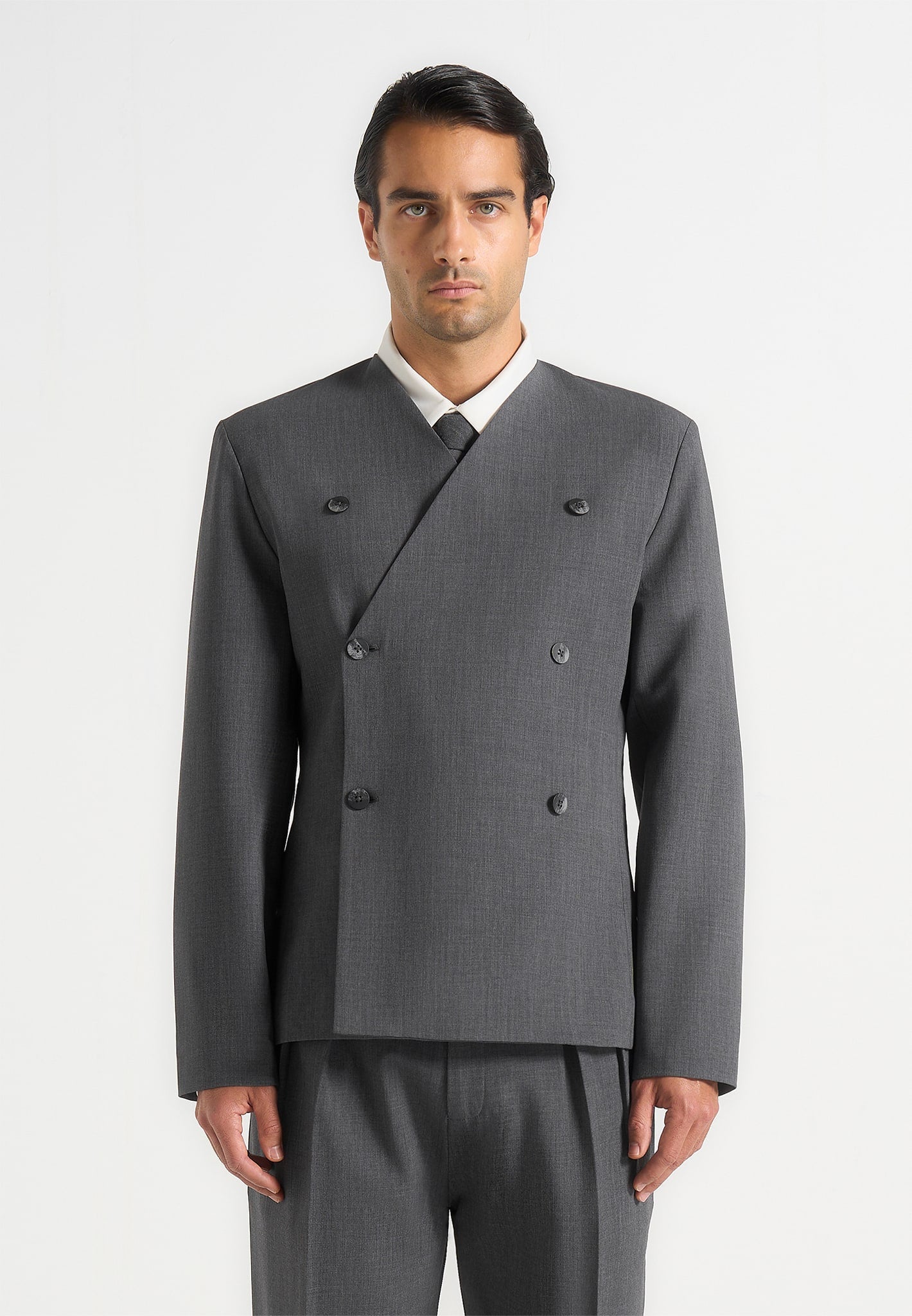 Timeo - Tailored Kimono Blazer - Grey