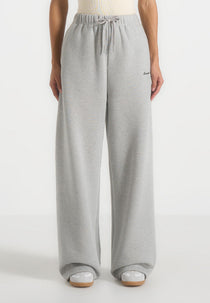 JS003 - Unisex Signature Wide Leg Sweatpants - Marl Grey