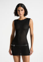 keyla-pointelle-mini-dress-with-belt-black