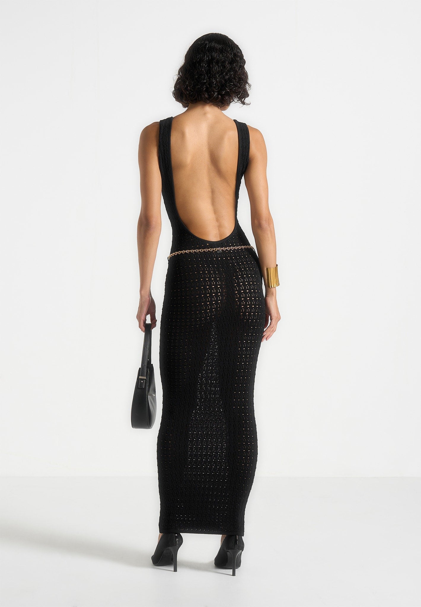 myriam-pointelle-plunge-midaxi-dress-with-chain-black