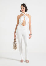 twist-halterneck-ruched-jumpsuit-off-white