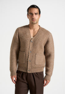 KW002 - Wool Knit Cardigan - Taupe