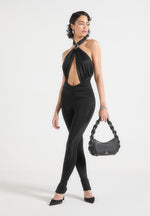 twist-halterneck-ruched-jumpsuit-black