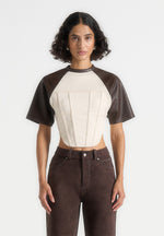 juline-leather-corset-t-shirt-cream-brown