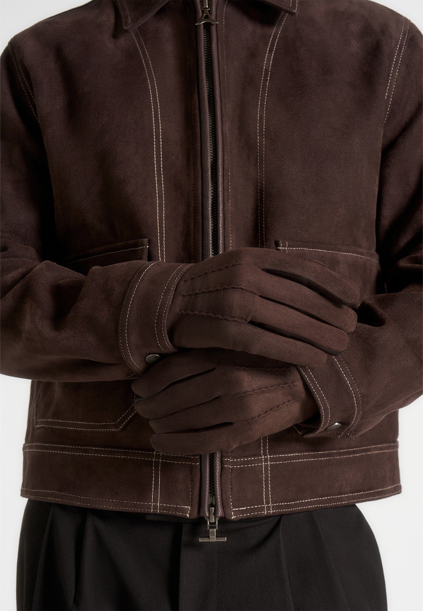 Mario - Suede Gloves - Brown 