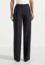 Julie - Tailored Twin Pleat Trousers - Black Speckle
