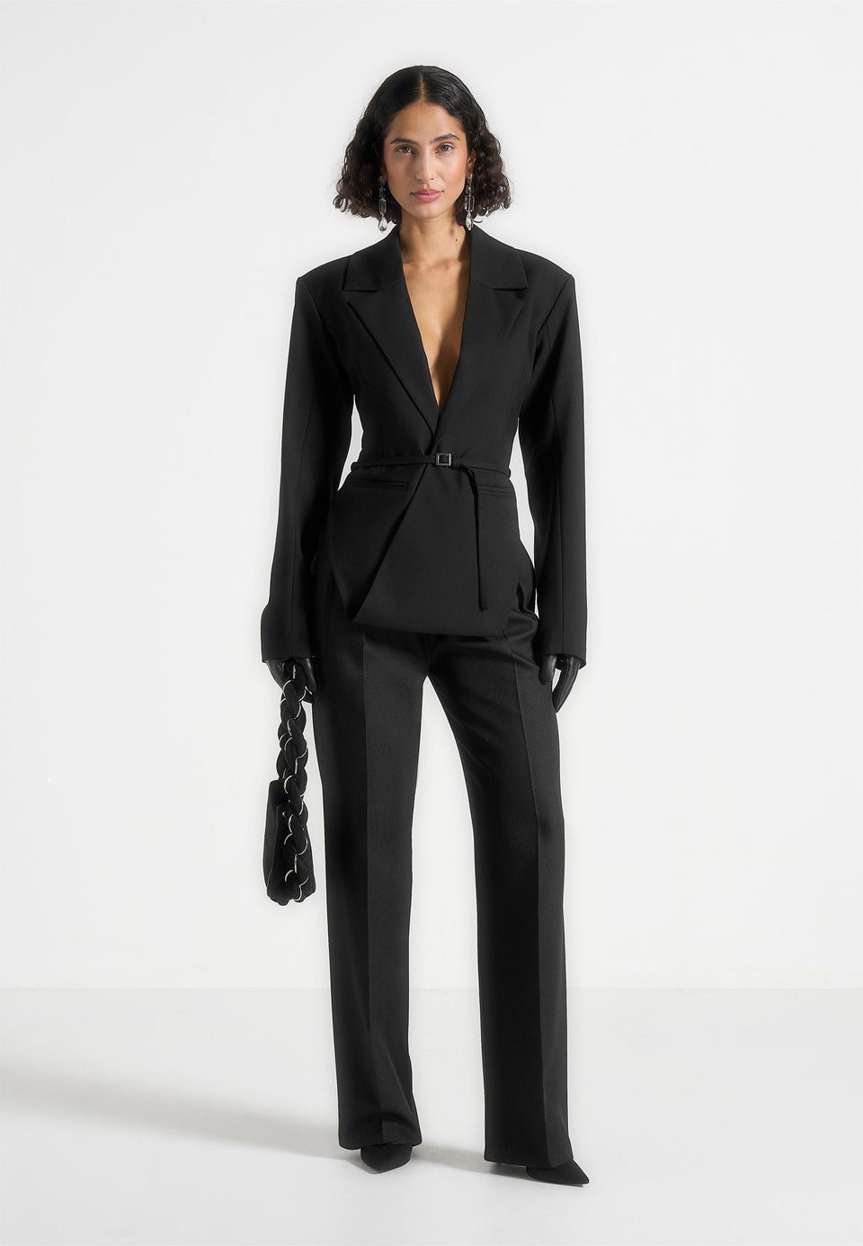 yuna-plunge-tailored-blazer-with-belt-black