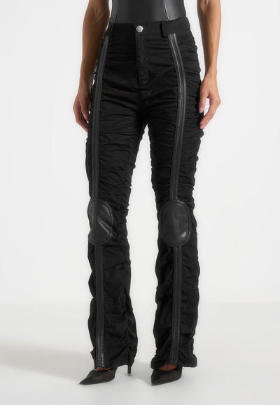 ruched-trousers-with-knee-patch-black