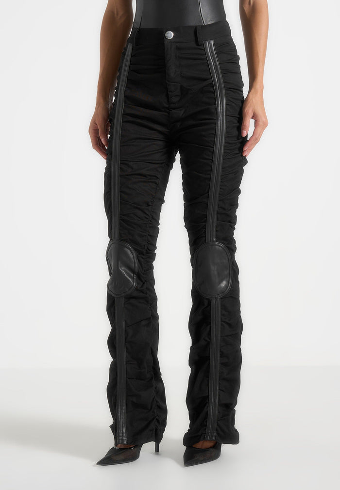 ruched-trousers-with-knee-patch-black