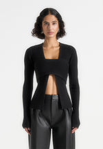 marisa-2-in-1-knit-bandeau-cardigan-black