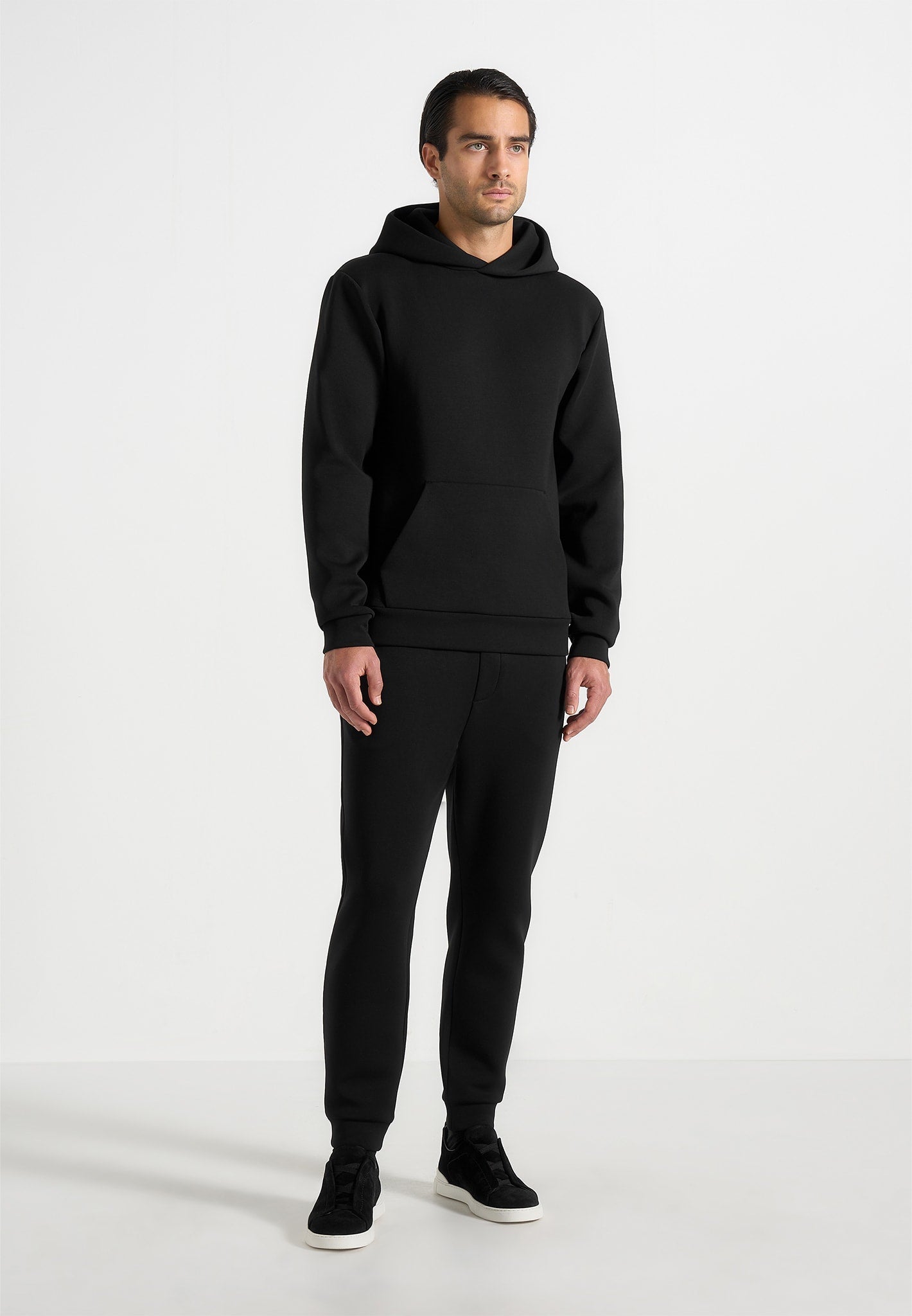 drew-neoprene-minimal-regular-fit-hoodie-black