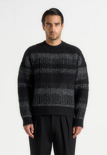 Arthur - Check Wool Knit Sweater - Black/Grey