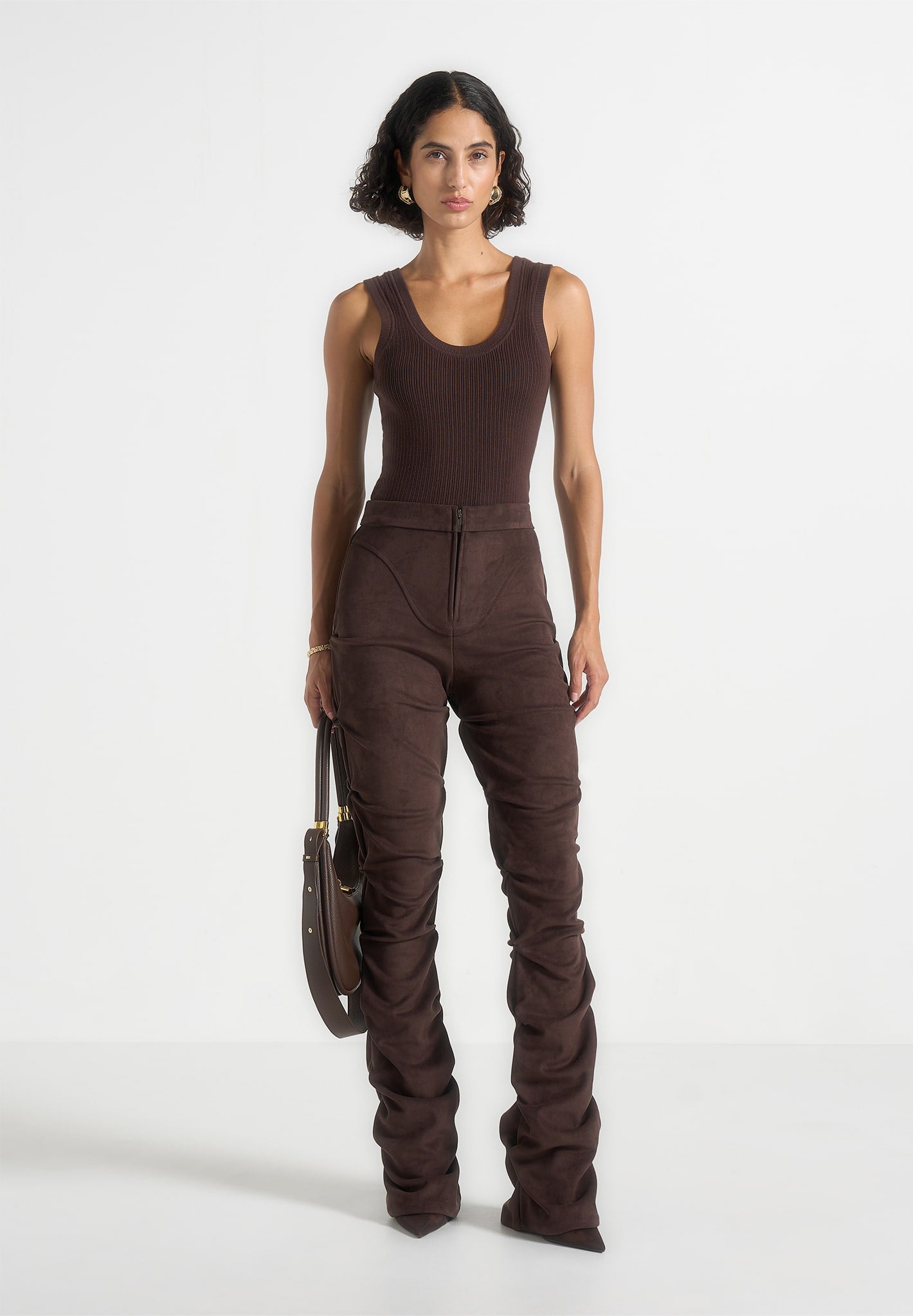 caroline-tacked-suede-fit-and-flare-trousers-brown