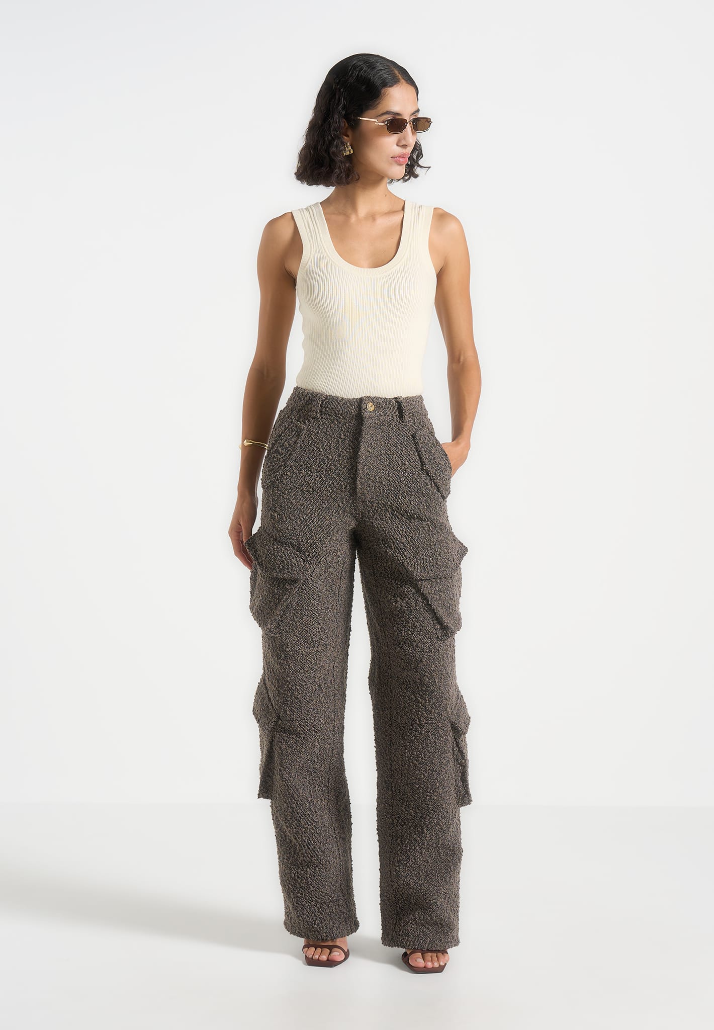 anne-high-waisted-boucle-denim-cargo-pants-brown 