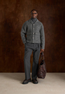 Aurel - Wool Jacket With Revere Collar - Grey