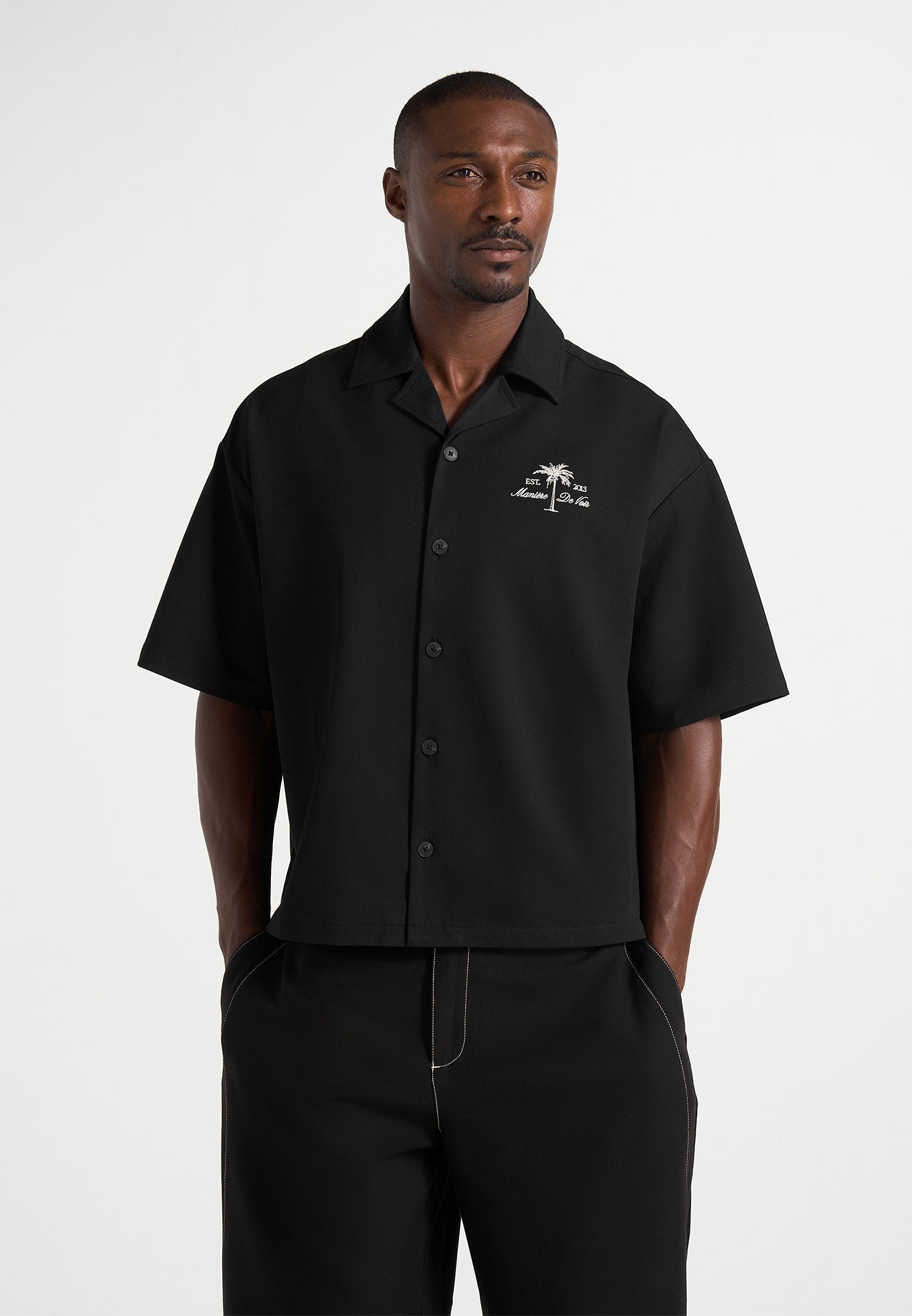 Alexis - Unisex Cote d'Azur Boxy Shirt - Black
