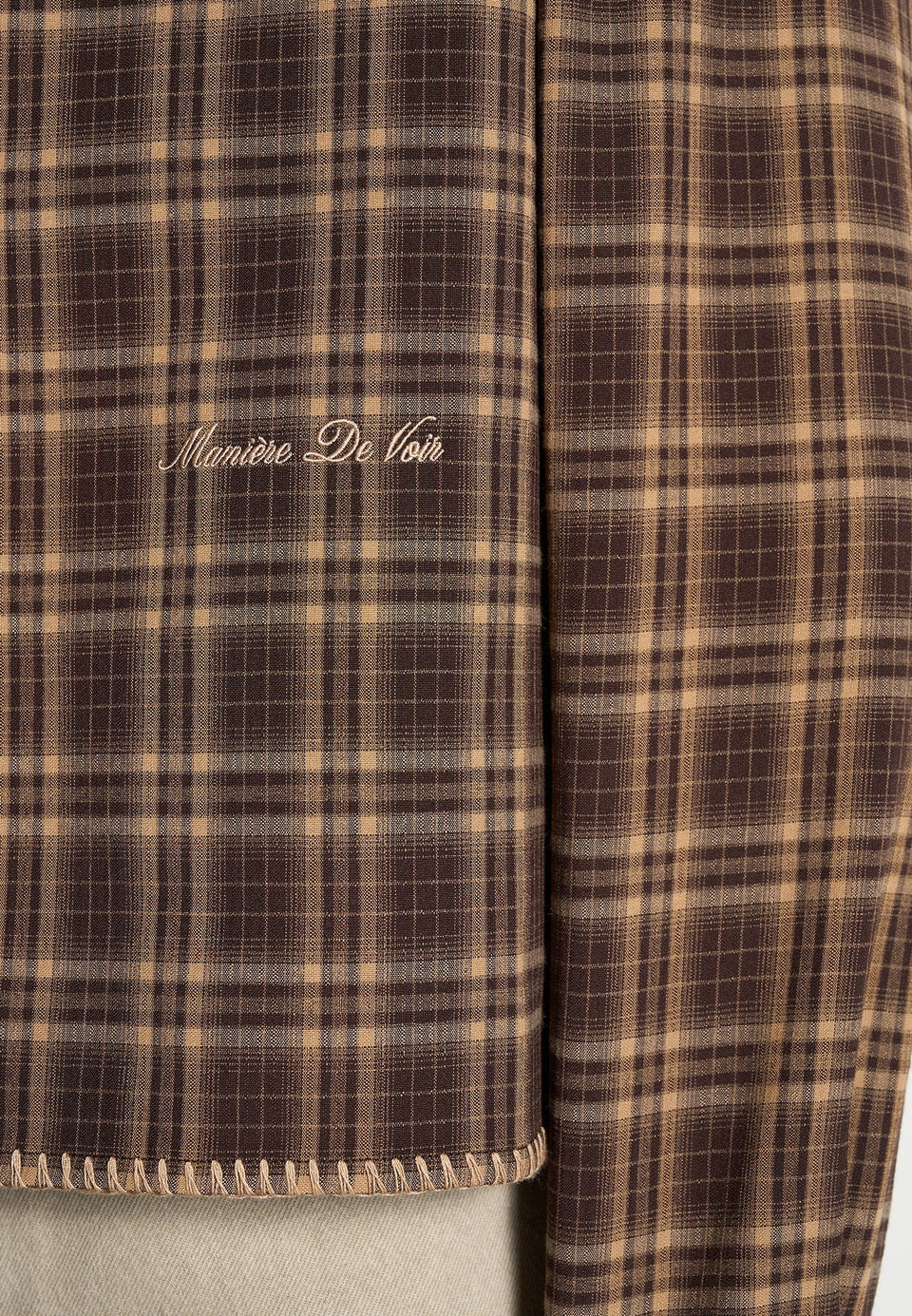blake-unisex-whipstitch-check-shirt-brown