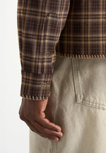 Blake - Unisex Whipstitch Check Shirt - Brown