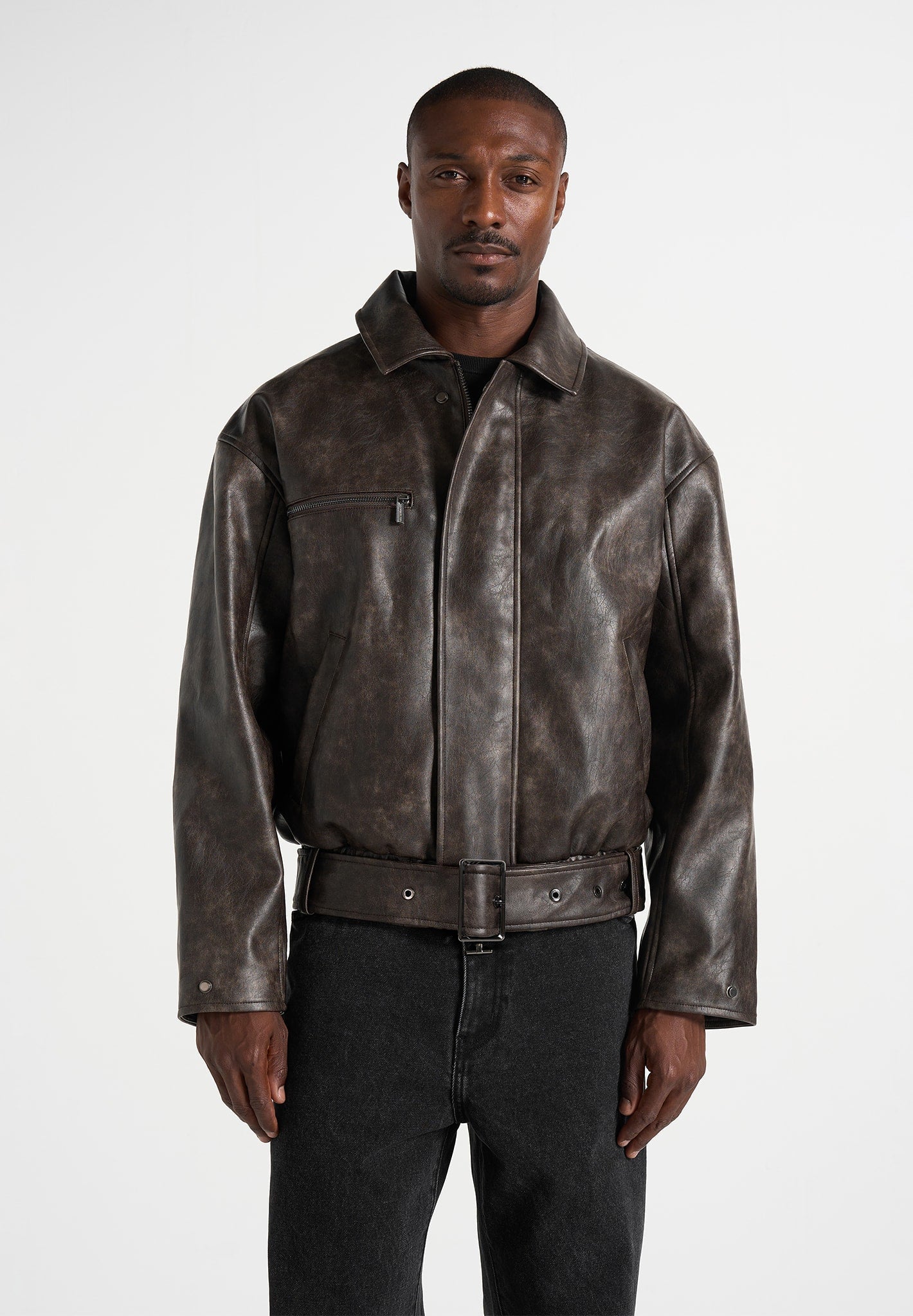 ezra-unisex-vintage-leather-belted-bomber-jacket-brown