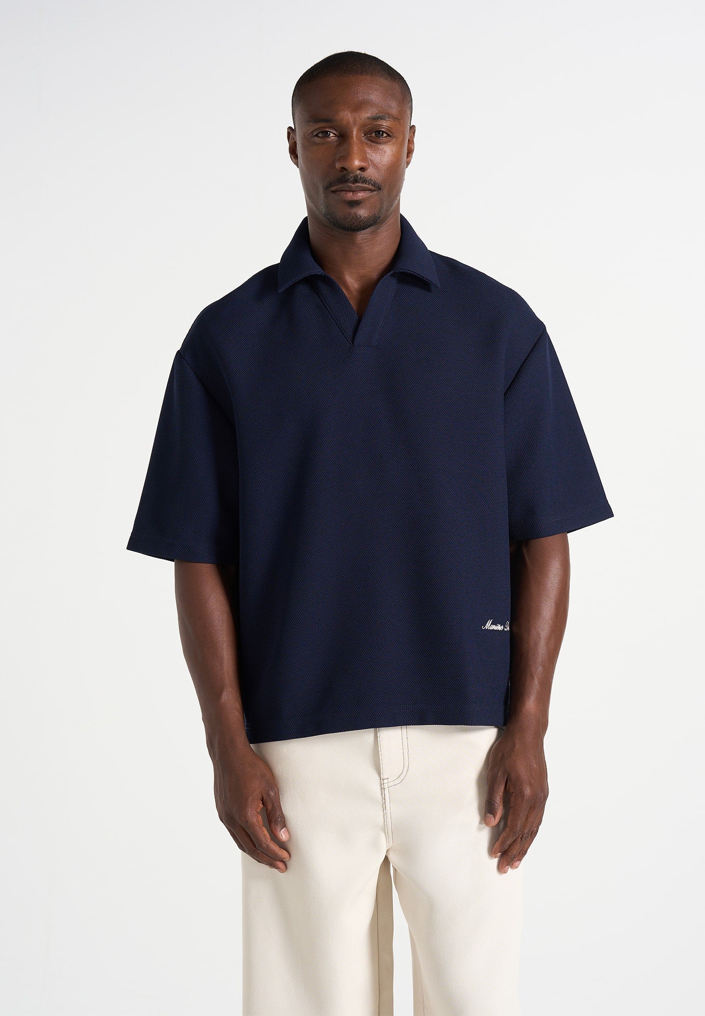 Joss - Boxy Signature Polo Shirt - Navy