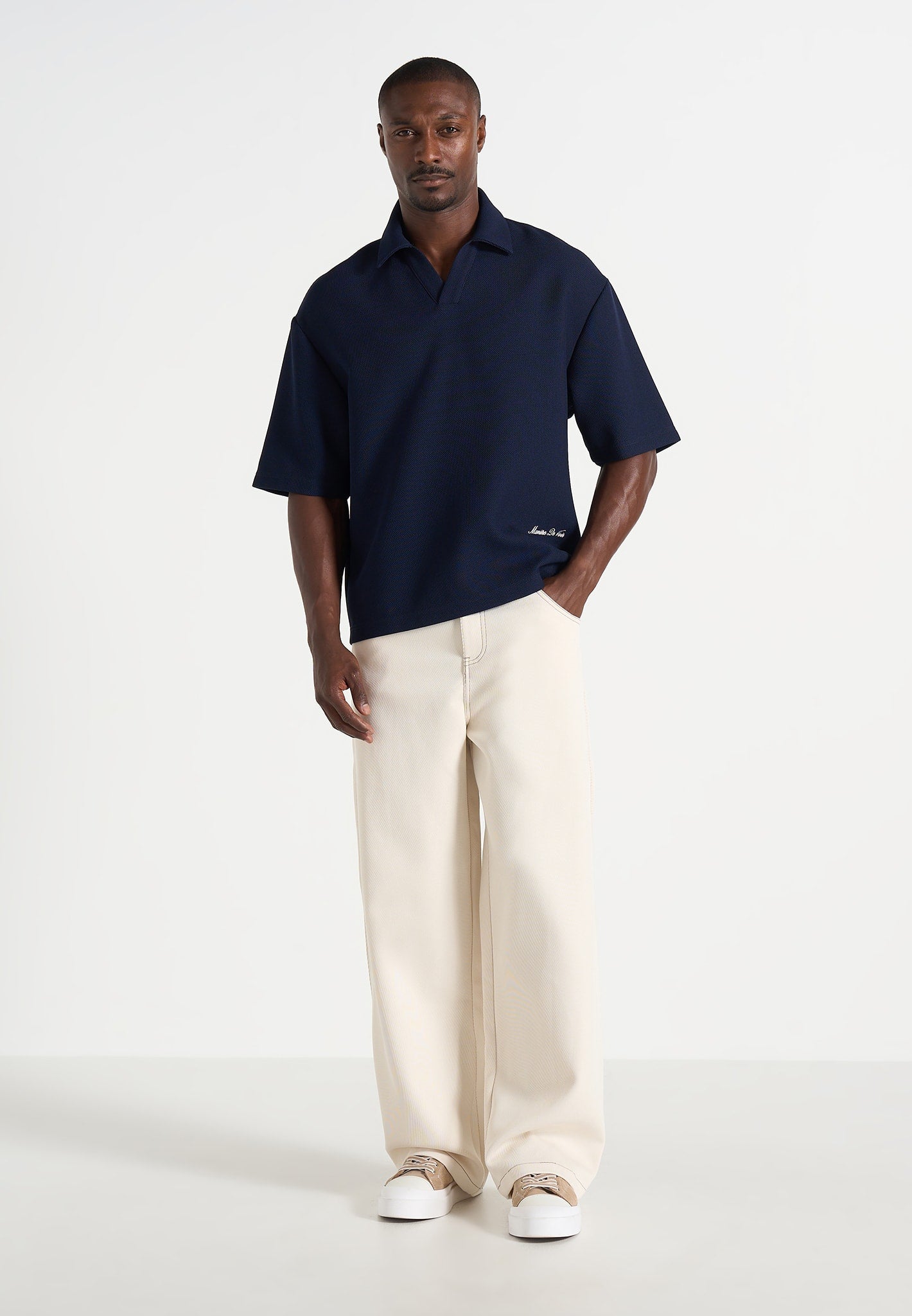 Joss - Boxy Signature Polo Shirt - Navy