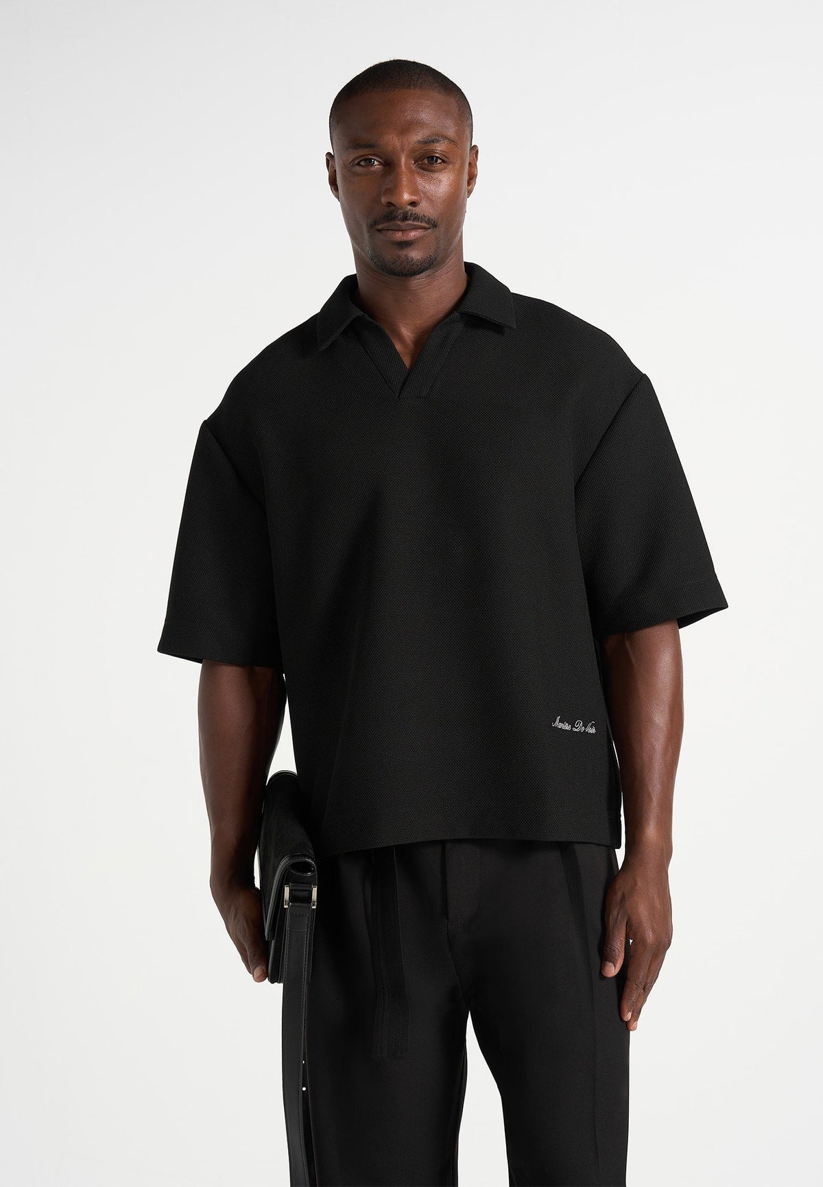 Joss - Boxy Signature Polo Shirt - Black