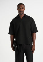 Joss - Boxy Signature Polo Shirt - Black