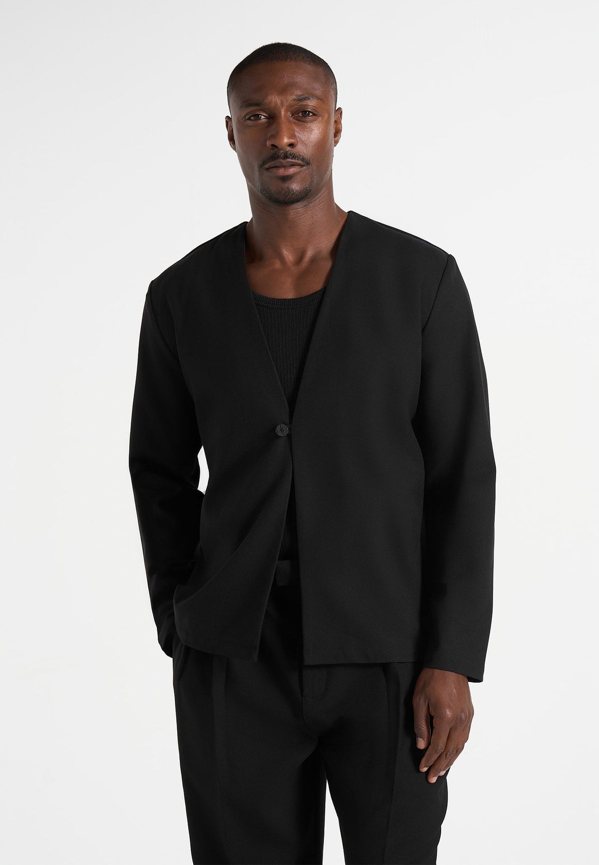 Axel - Minimal Kimono Wool-Blend Blazer - Black