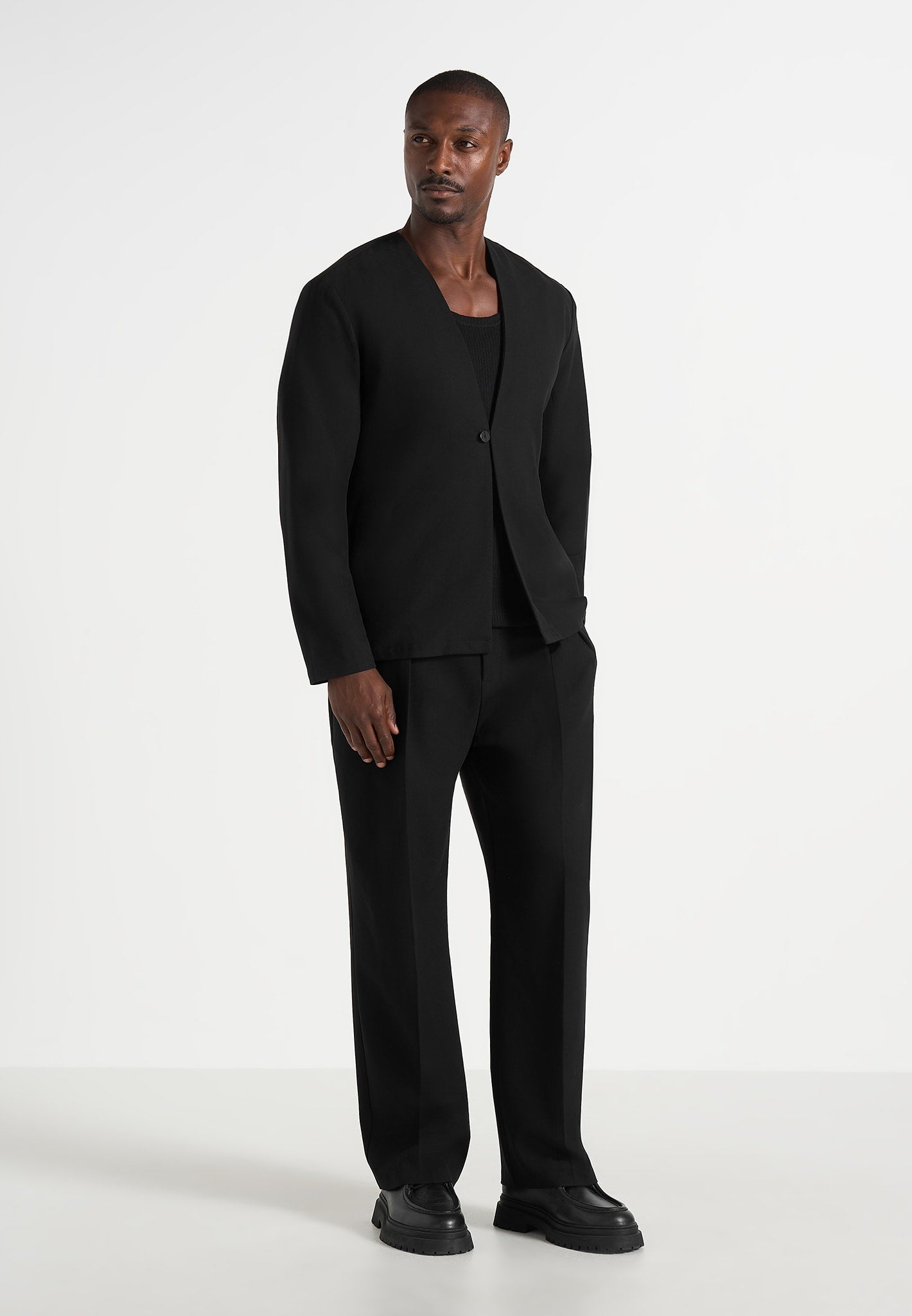 Axel - Minimal Kimono Wool-Blend Blazer - Black