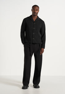 Valen - Applique Detail Long Sleeve Shirt - Black