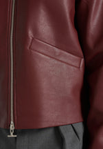 Yves - Minimal Leather Jacket - Wine Red