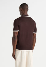 Lambert - Contrast Detail Knit Polo Shirt - Brown