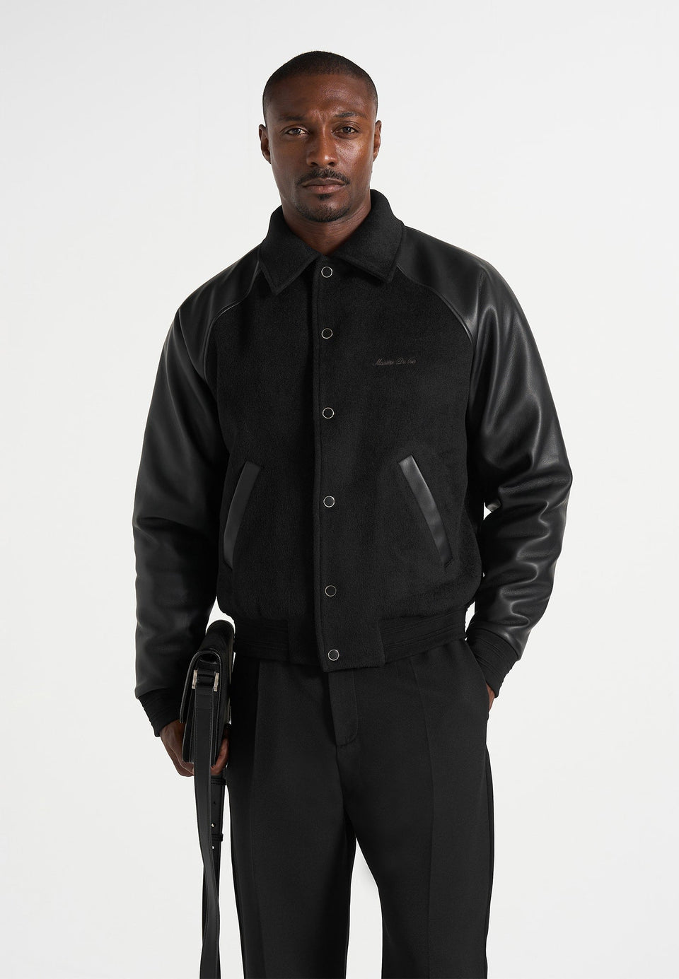 olivier-wool-and-leather-raglan-varsity-jacket-black