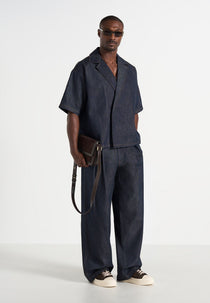 Abel - Boxy Double Breasted Denim Shirt - Indigo